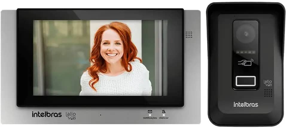 Videoporteiro Wi-Fi Allo Wt7 Preto/Prata Intelbras