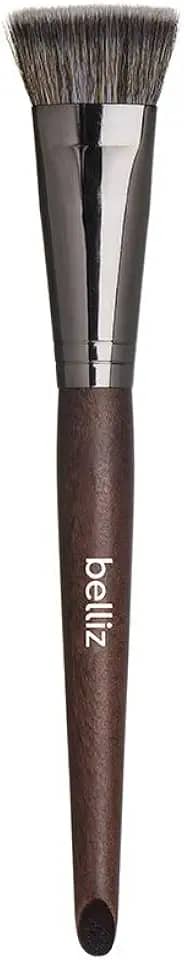 Pincel Wood Contorno de Precisão, Belliz, Marrom/ Cinza