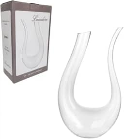 Laradore, Decanter de Cristal em U - Decantador para Vinho Tinto