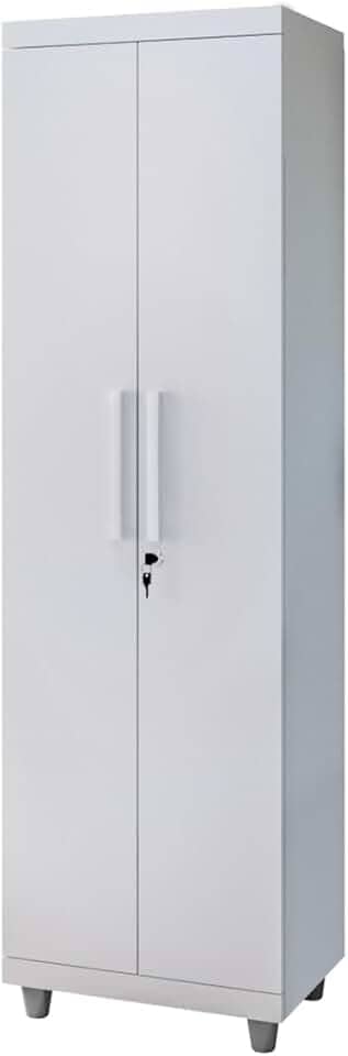 Armário Multiuso 2 Portas Com Fechadura Organizador Com Prateleiras - LH Móveis (Branco)