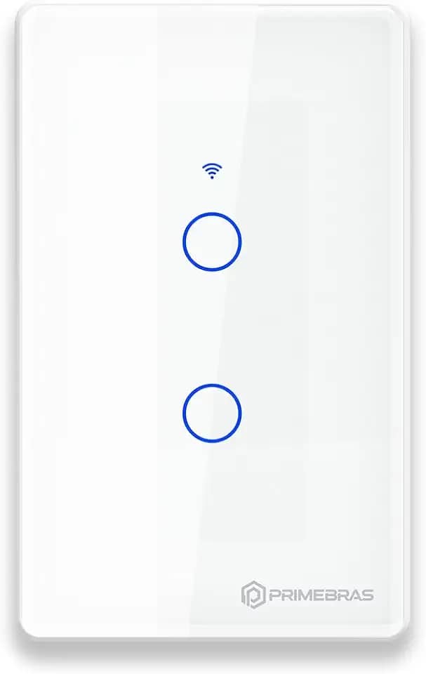 Interruptor Smart Wifi Inteligente Touch Primebras 2 Botões Branco