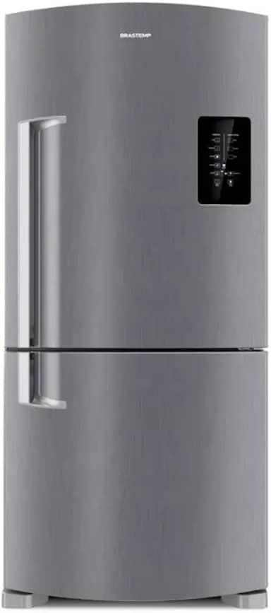 Geladeira Brastemp Frost Free Inverse 588 litros cor Inox com Smart Bar BRE85AK 220V