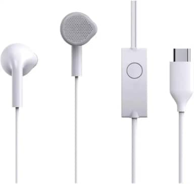 Fone de Ouvido Tipo C com Microfone Integrado, Design Ergonômico, Som Nítido e Equilibrado, Cabo 1.1M, Branco, 32 Ohms, Compatível Universal; Premium e Muito Conforto