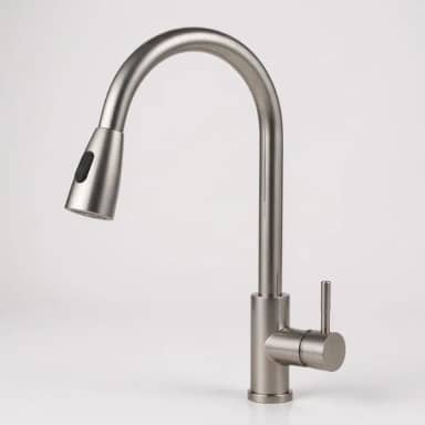 Torneira Gourmet Cozinha Aço Inox Escovado Monocomando com Ducha Retrátil e Bica Giratória 360° – Ideal para Alta Pressão, Quente e Frio, Ideal Pia e Bancada (Premium)