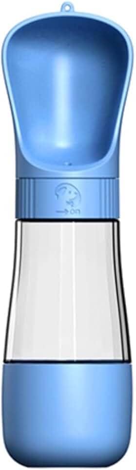 Garrafa Pet Bebedouro 2 em 1 Portátil para Passeio Viagem Cães Gatos Coelho - Anti Vazamento (Azul)