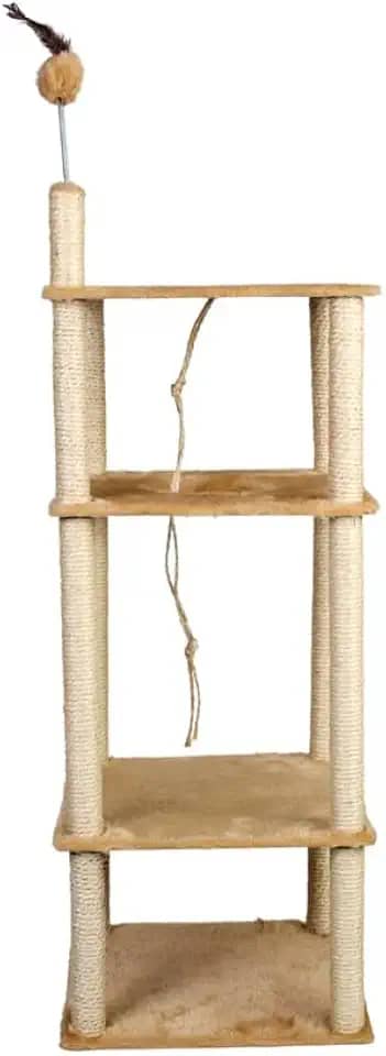 Arranhador Gato Torre 4 Andares Gigante Playground Para Gatos Com Plataformas Rede Túnel Brinquedos(Bege)