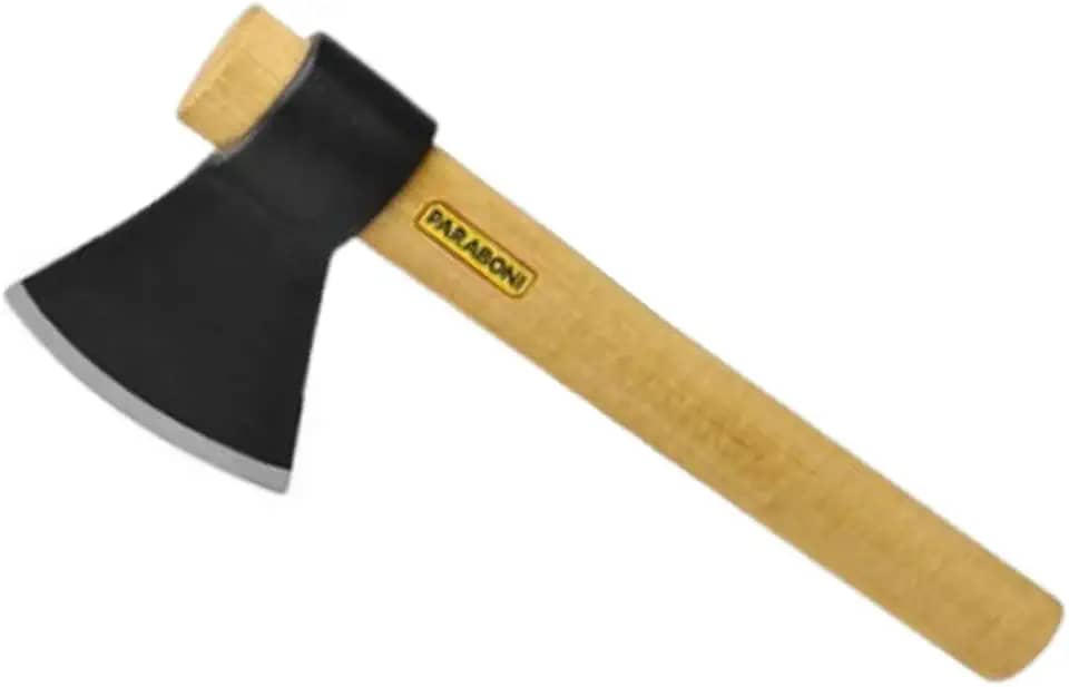 Machadinho Doméstico 34cm Cabo de Madeira Polido Lâmina Afiada Resistente para Camping e Jardinagem