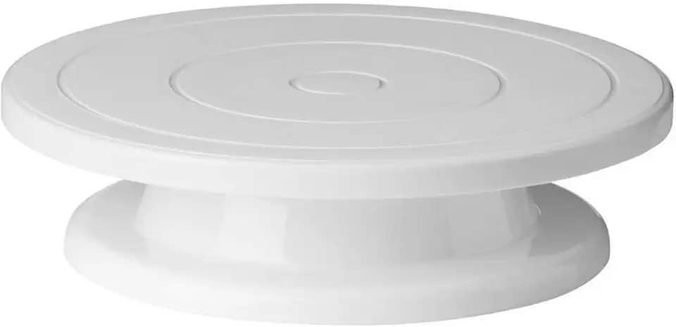 KEHOME Prato Bailarina Giratória 28cm, Suporte de Aço Inoxidável, Vidro Temperado ou Plástico Alimentício