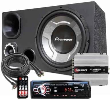 Kit Som Caixa Trio Sub Pioneer Aparelho Bluetooth Taramps