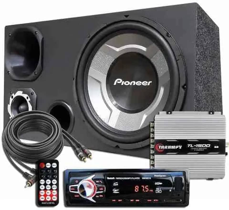 Kit Som Caixa Trio Sub Pioneer Aparelho Bluetooth Taramps