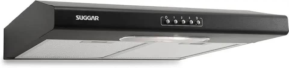 SUGGAR DEPURADOR DE AR SLIM C/MANTA 60CM PRETO 3 VELOCIDADES 110V DI601PT