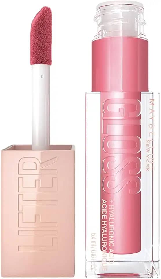 Maybelline NY Lip Lifter Gloss Brilho Labial com Ácido Hialurônico, Promove Lábios Volumosos, Hidratados e Cheios de Brilho, Aplicador XL para Make Glow, Cor Petal, 5.4ml