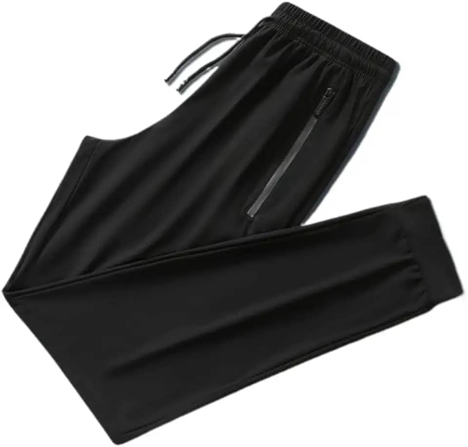 Calça Jogger Preta Masculina Dry Fit Com Fitas Esportiva