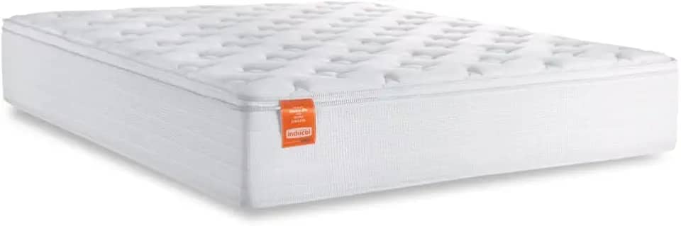 Colchão Casal Queen Molas Ensacadas Real Pillow Top 158x198x27cm Branco Inducol - Suporta até 130kg por Pessoa