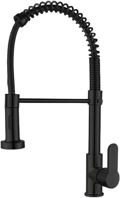 Torneira Cozinha Gourmet Monocomando Bancada, Flexivel Torneira de Cozinha Com Spray Extensor, Fácil Encaixe (preto)