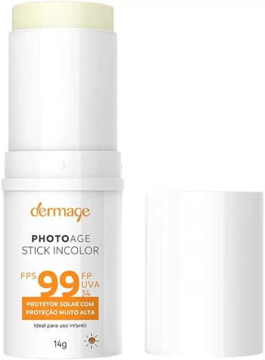Photoage Stick Incolor, Filtro Solar em Bastão, FPS99 e FPUVA34, Proteção UVA e UVB, Extrato de Withania, Tripeptídeo-1, Ácido Hialurônico, 12g