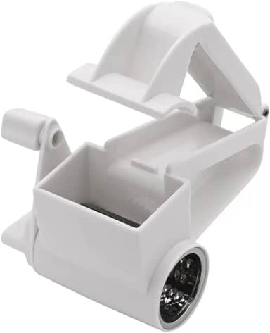 Mimo Style Ralador de Queijo Manual Branco 14,5cm, Feito de Polipropileno e Aço Inoxidável. Economiza Tempo e Esforço. Resistente e Durável, Perfeito Para Queijos, Chocolate, Nozes, Amêndoas