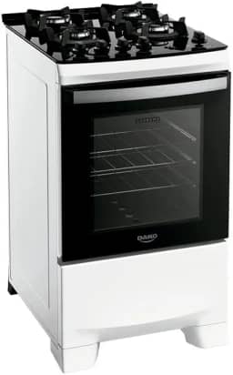 Fogão 4 bocas Dako Supreme Glass Branco Mesa de Vidro