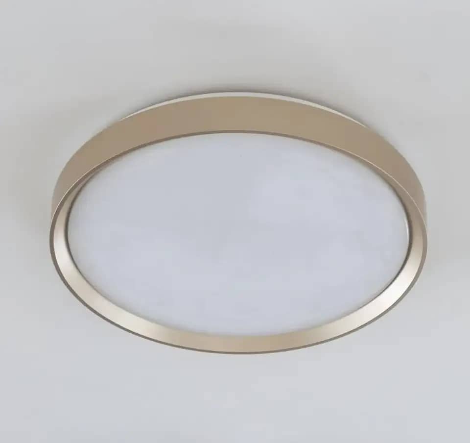 Plafon LED Moderno 40cm (36W) e 50cm (48W) | 3 Cores (3000K-6000K) | Redondo ou Quadrado (40cm Redondo Dourado)