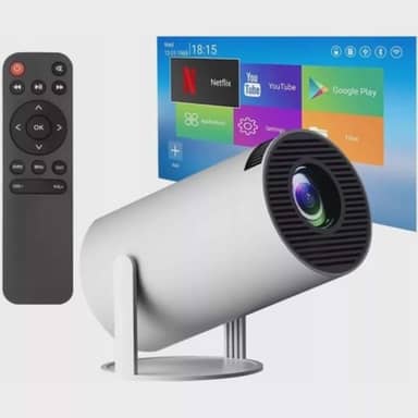 Projetor de Imagem Portátil HY400 - Full HD 4K 1080P, Wi-Fi Dual Band, Espelhamento de Tela, HDMI, Bluetooth, Projeção até 120 Polegadas, 180° Girável, Autofoco, Auto Correção Exclusividade