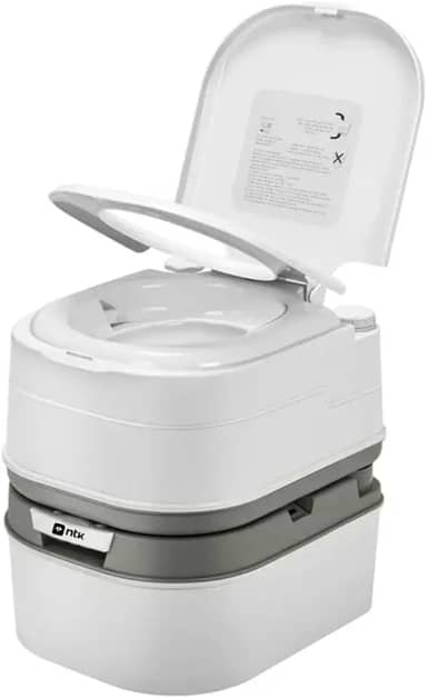 NTK, Banheiro Eco Camp Comfort, Vaso Sanitário Ecológico Portátil para Atividades ao Ar Livre, Motorhome, 24 Litros, com Suporte para Papel Higiênico.