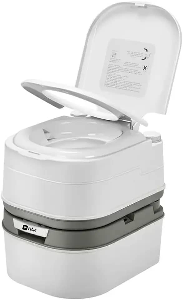 NTK, Banheiro Eco Camp Comfort, Vaso Sanitário Ecológico Portátil para Atividades ao Ar Livre, Motorhome, 24 Litros, com Suporte para Papel Higiênico.