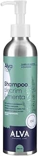 Shampoo Alva vegano e Natural, Com Óleos Naturais de Alecrim e Menta, Hidratação e Brilho, Sem Parabenos, Sem Sulfatos, Sem Silicone Alva 250ml