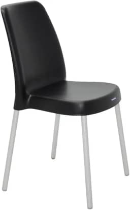 Cadeira Tramontina Vanda Summa em Polipropileno Preto com Pernas de Alumínio