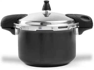 Brinox - Panela de Pressão Pressure 2 Alças 5,4L Ceramic Life Antiaderente com Fundo de Indução - Preto