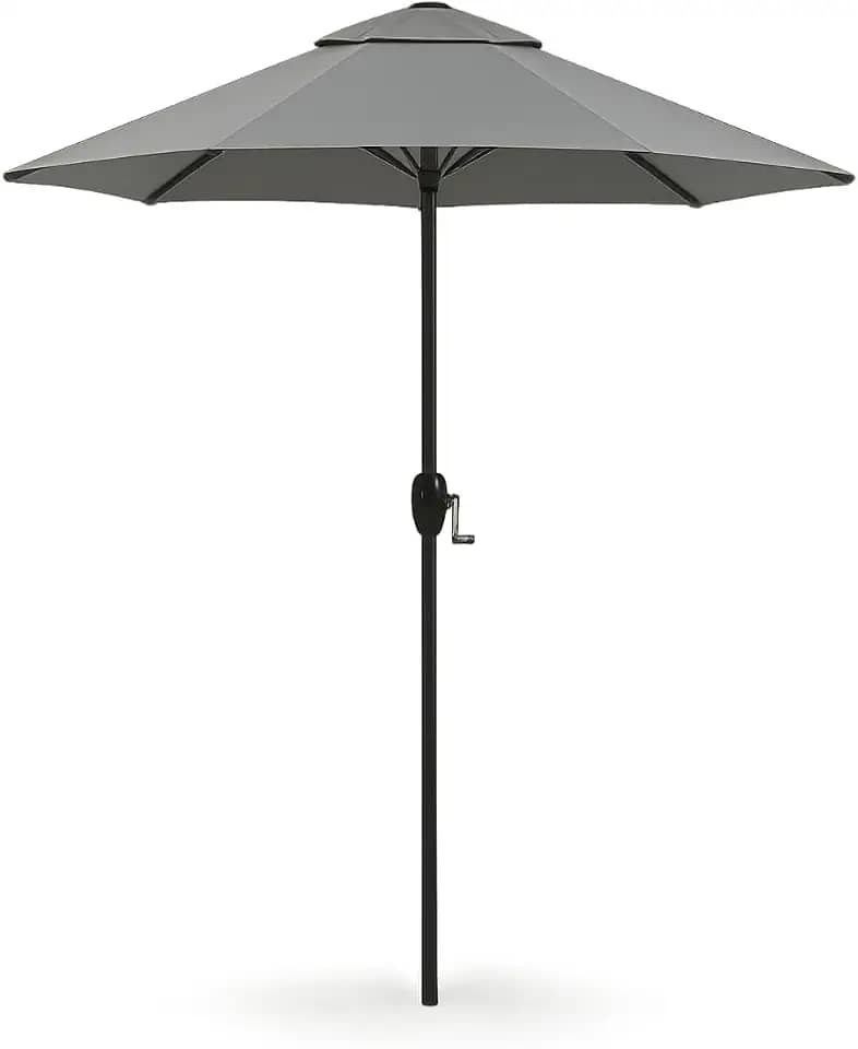 Ombrelone Guarda Sol 2,40m Praia Piscina 8 Varetas com Manivela para Jardim Varanda