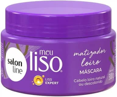 Salon Line, Máscara Matizadora, Meu Liso Loiro, Vegano - Para Cabelos Lisos Naturais, Alisados ou Relaxados, 300 g