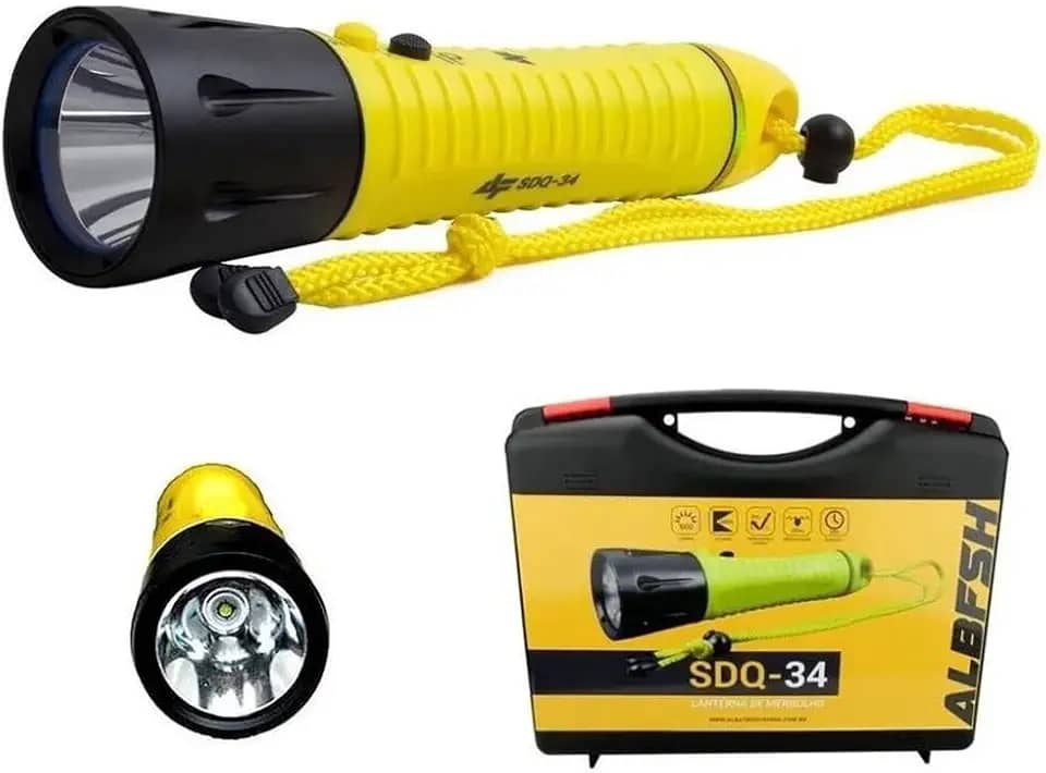 Lanterna Mergulho Albatroz SDQ-34 LED Recarregável XPL-V5 1000 Lumes 3 Estágios