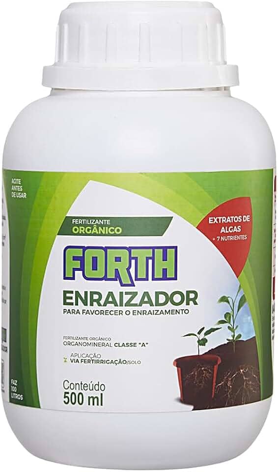 Forth Enraizador Líquido Concentrado, Enraizamento, Formação de Raízes, Micronutrientes, Extrato de Algas, Organomineral Classe A, 500ml