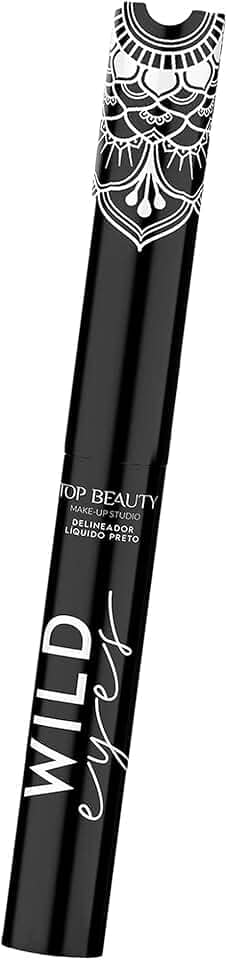 DELINEADOR LIQUIDO TOP BEAUTY WILD EYES PRETO, Tamanho: 1 Contagem (Pacote de 1)