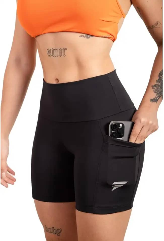Short Academia Feminino Fitness com Bolso de Compressão Bermuda Feminino Corrida