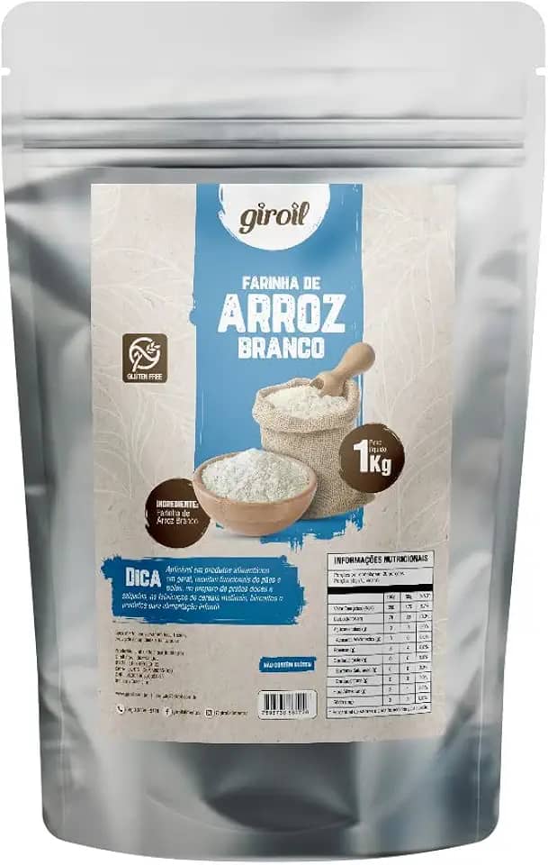 Farinha de Arroz Branco Sem Gluten 1 Kg