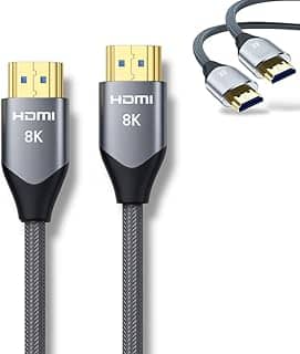 Cabo HDMI 2.1 8K 2m Ultra Rápido Full HD - 144Hz 48Gbps | HDR10 eARC VRR | Compatível com TV 4K PS5 Xbox Monitor Gamer Projetor PC | Conector Banhado a Ouro e Cabo Reforçado - Premium®