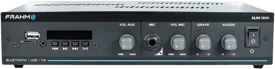 Som Ambiente Amplificador Slim 1800 G5 60 Watts RMS Potência Bivolt Automático Mono Classe AB Frahm - 32104