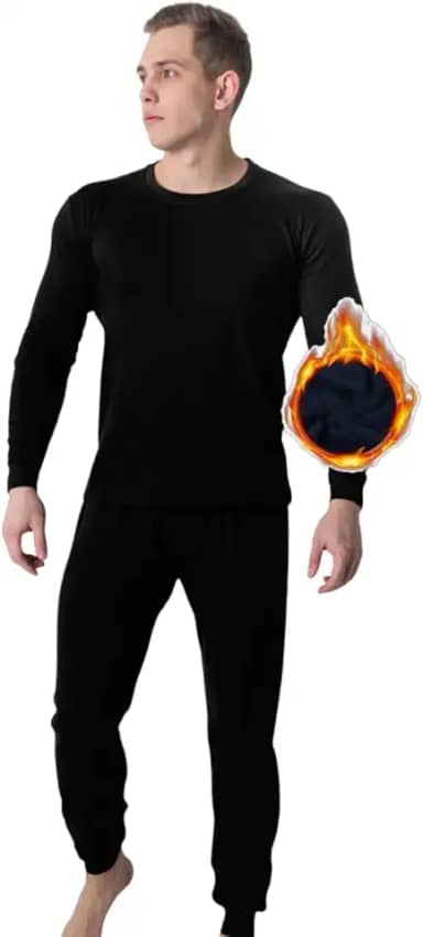 Conjunto Termico Masculino Segunda Pele Flanelado Pelucia Atoalhado Preto