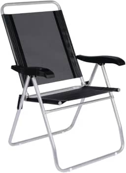 Mor - Cadeira Reclinável Alumínio 4 Posições Boreal Preta