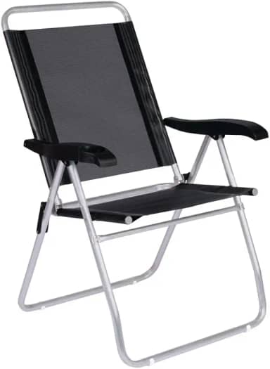 Mor - Cadeira Reclinável Alumínio 4 Posições Boreal Preta