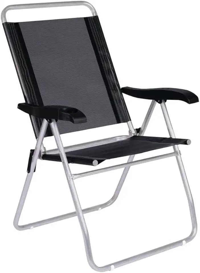 Mor - Cadeira Reclinável Alumínio 4 Posições Boreal Preta