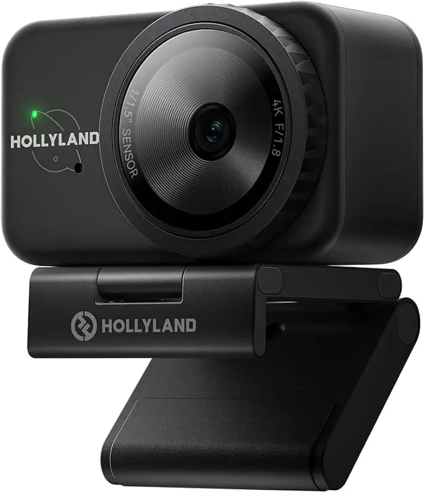Hollyland Lyra Webcam UHD 4K para PC/Mac, Sensor de 1/1.5", Enquadramento Automático, Foco PDAF, Câmera para Live Streaming, Videochamadas e Jogos, Compatível com Zoom, Teams, Twitch