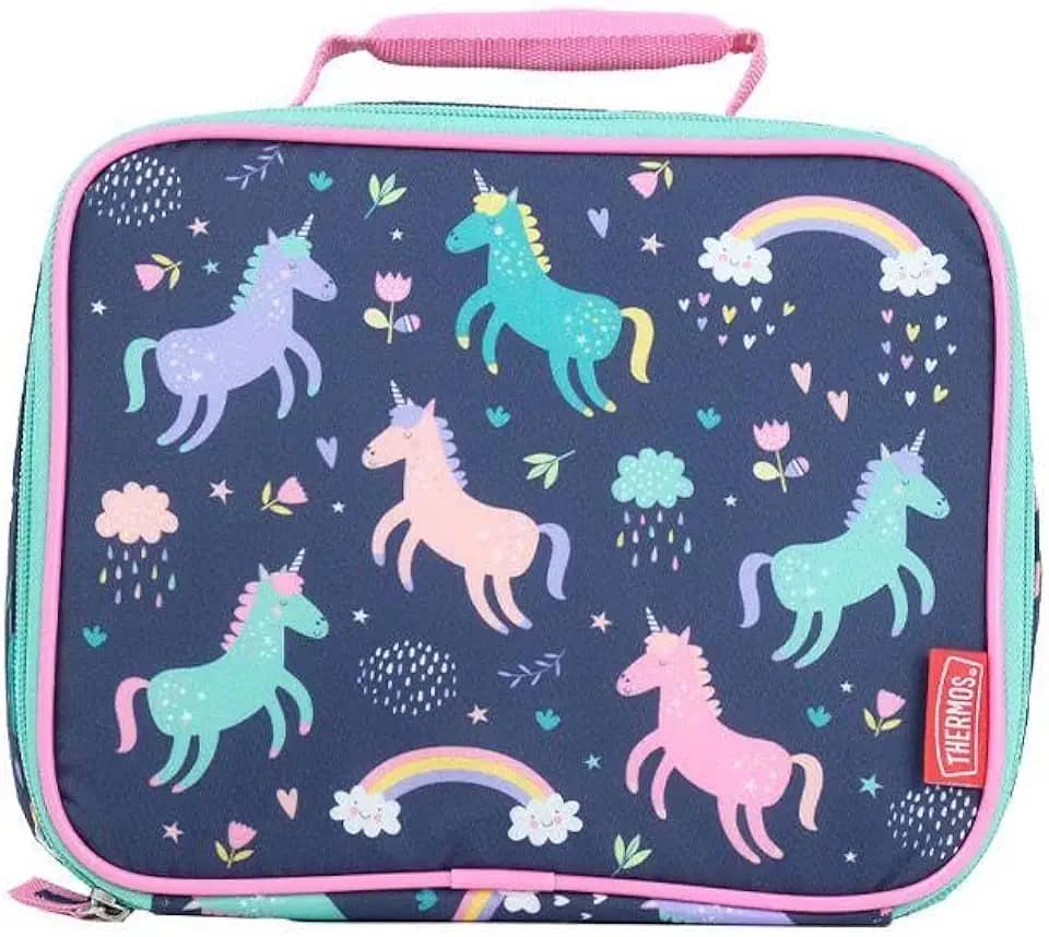 Lancheira Escolar Térmica Thermos Infantil Unicórnio, Roxa