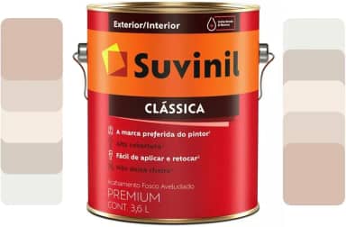 Tinta Látex Parede Clássica Suvinil Fosca 3,2l Cores Claras e Neutras (Crômio)