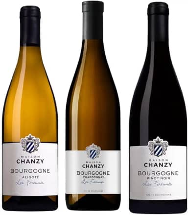 Maison Chanzy, Trio de Vinhos Bourgogne 3 uvas rainhas da Borgonha - Aligoté, Chardonnay e Pinot Noir, 750ml