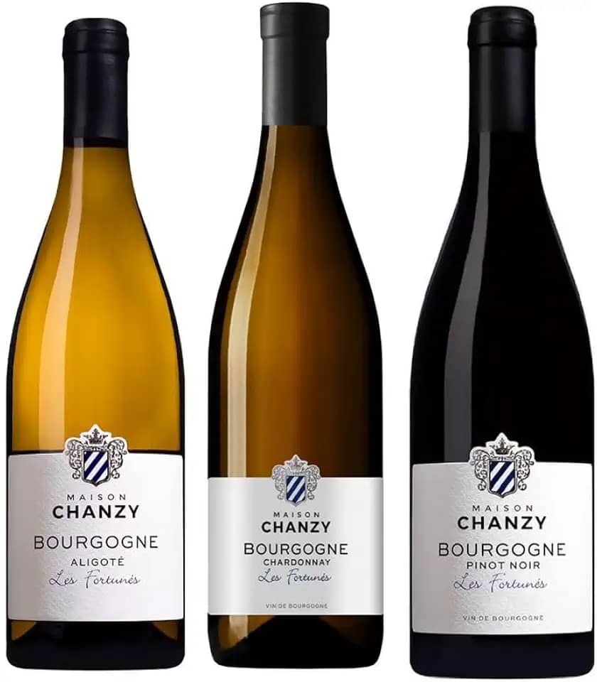 Maison Chanzy, Trio de Vinhos Bourgogne 3 uvas rainhas da Borgonha - Aligoté, Chardonnay e Pinot Noir, 750ml