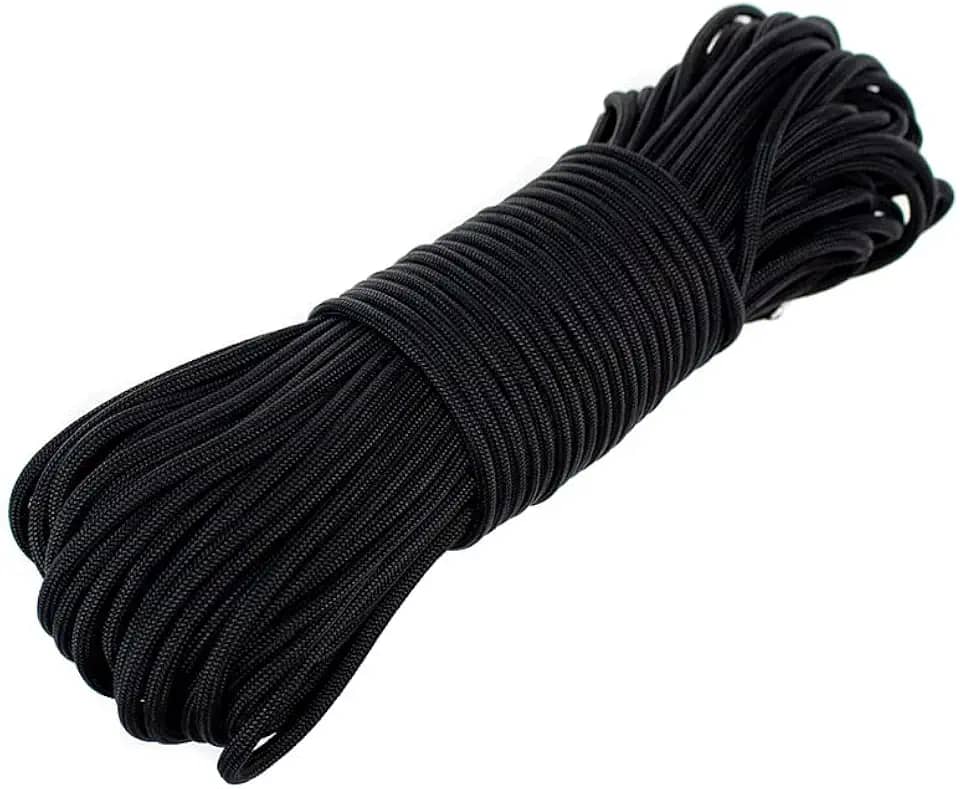 Planeta Paracord – corda de paraquedista preta 850 – 30 metros. Resistência à tração a 227 kg – Mais forte do que a corda de paraquedista 550 e 750 resistente a mofo, mofo, apodrecimento e UV – Feito nos EUA