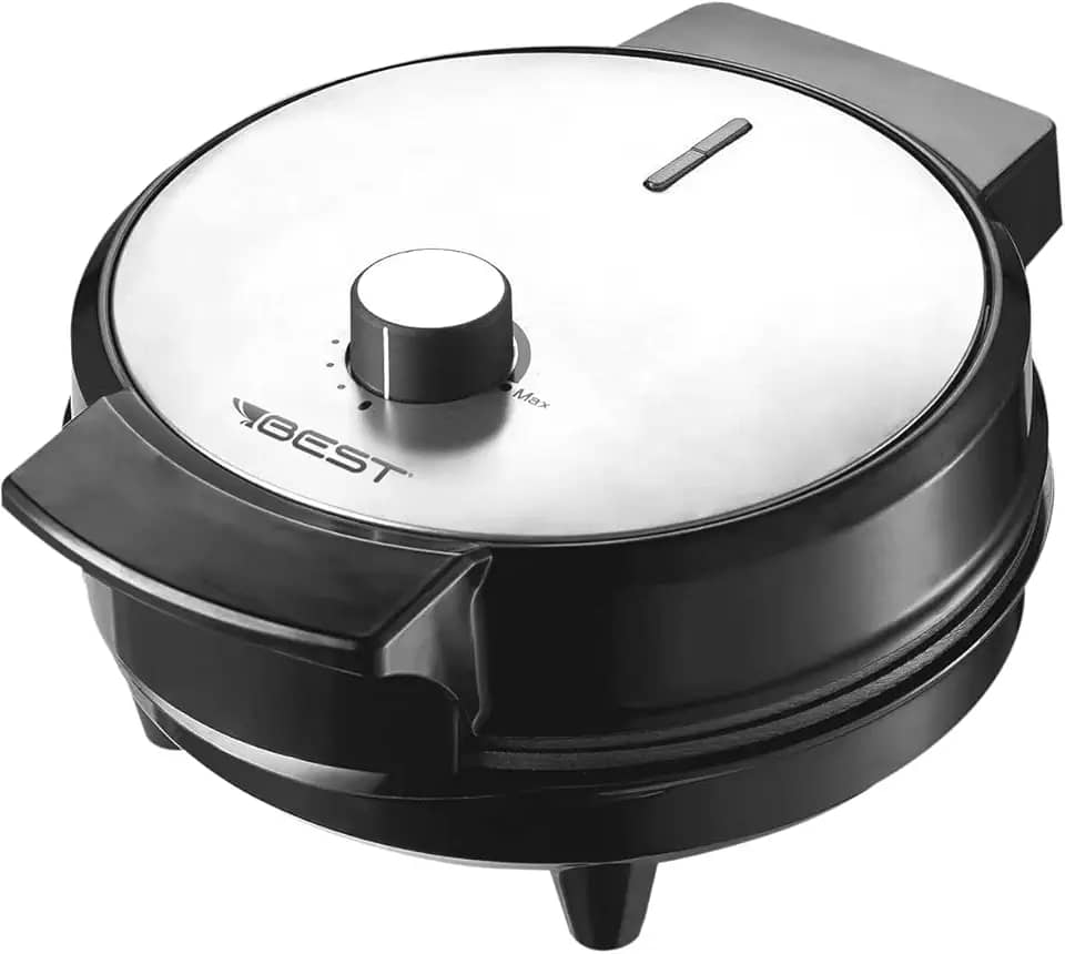 Maquina Waffles Elétrica Antiaderente Crepeira Omeleteira Inox Profissional Best 1000w