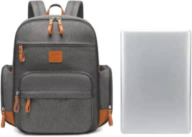 Bolsa mochila Maternity Land modelo GLOW Cinza com trocador